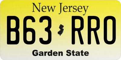 NJ license plate B63RRO