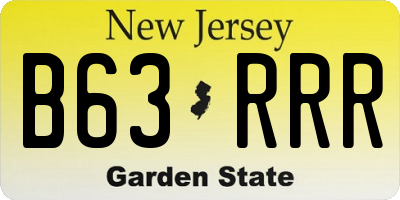 NJ license plate B63RRR