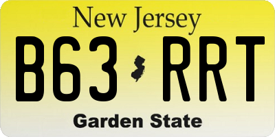 NJ license plate B63RRT