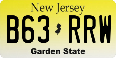 NJ license plate B63RRW