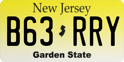 NJ license plate B63RRY