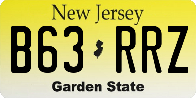 NJ license plate B63RRZ