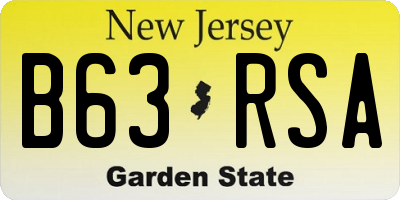NJ license plate B63RSA