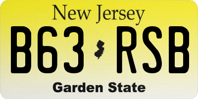 NJ license plate B63RSB