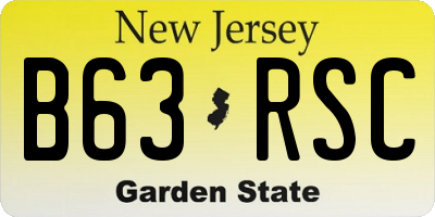 NJ license plate B63RSC