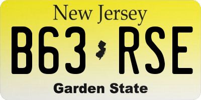 NJ license plate B63RSE