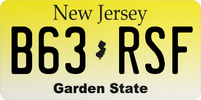 NJ license plate B63RSF