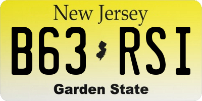 NJ license plate B63RSI