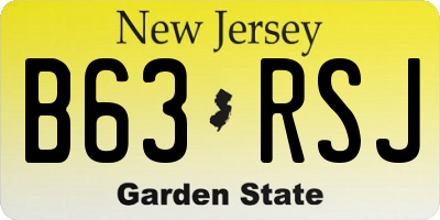 NJ license plate B63RSJ