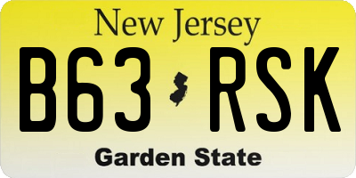 NJ license plate B63RSK