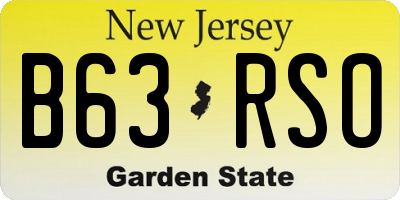 NJ license plate B63RSO