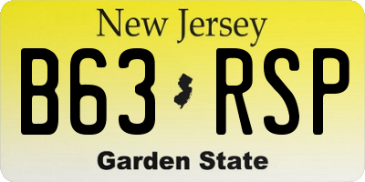 NJ license plate B63RSP