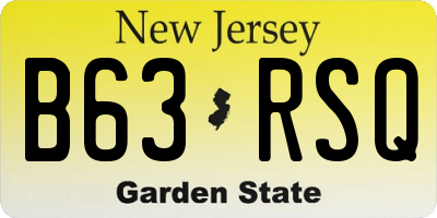 NJ license plate B63RSQ