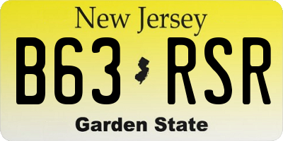 NJ license plate B63RSR