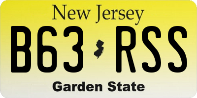 NJ license plate B63RSS
