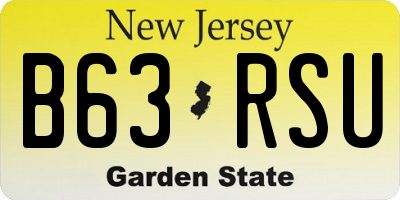 NJ license plate B63RSU