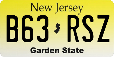 NJ license plate B63RSZ