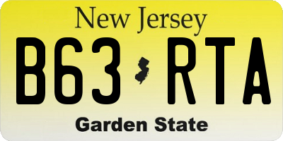 NJ license plate B63RTA