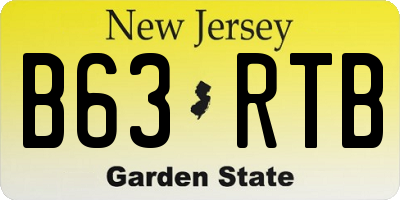 NJ license plate B63RTB