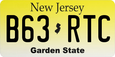 NJ license plate B63RTC