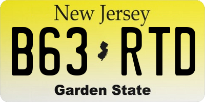 NJ license plate B63RTD