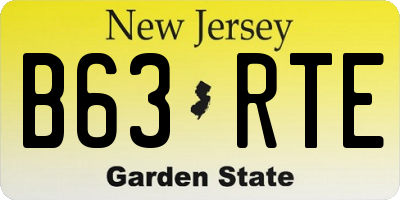 NJ license plate B63RTE