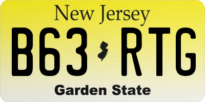 NJ license plate B63RTG