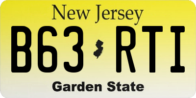 NJ license plate B63RTI