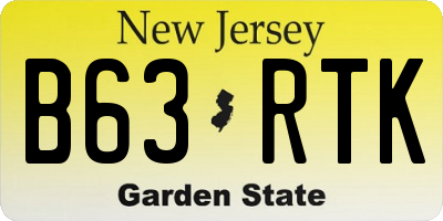 NJ license plate B63RTK