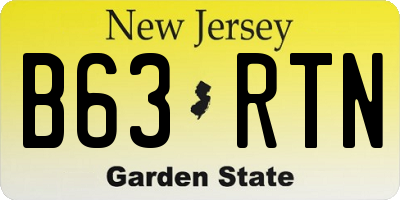 NJ license plate B63RTN