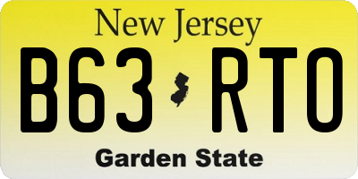 NJ license plate B63RTO