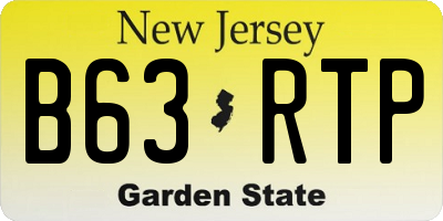 NJ license plate B63RTP