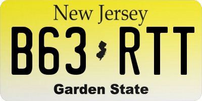 NJ license plate B63RTT