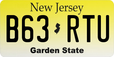 NJ license plate B63RTU