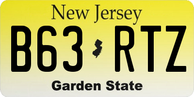 NJ license plate B63RTZ