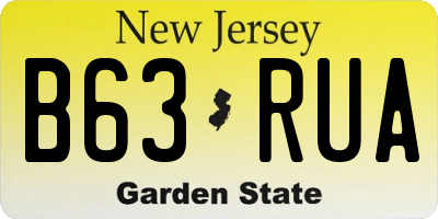NJ license plate B63RUA