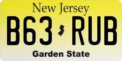 NJ license plate B63RUB