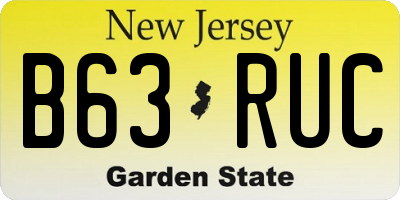NJ license plate B63RUC