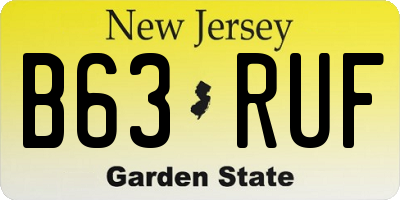 NJ license plate B63RUF
