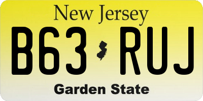 NJ license plate B63RUJ