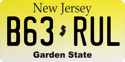 NJ license plate B63RUL