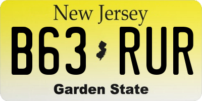 NJ license plate B63RUR
