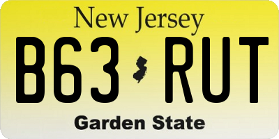 NJ license plate B63RUT