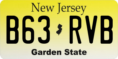 NJ license plate B63RVB