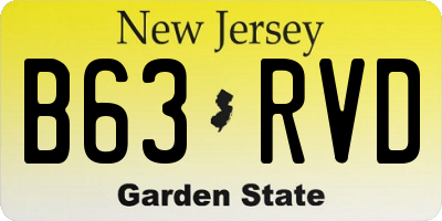 NJ license plate B63RVD