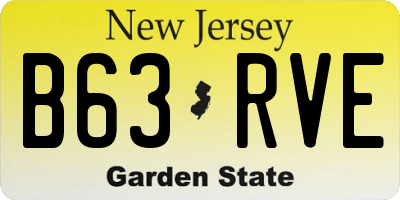 NJ license plate B63RVE