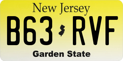 NJ license plate B63RVF