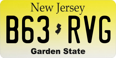 NJ license plate B63RVG