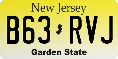 NJ license plate B63RVJ