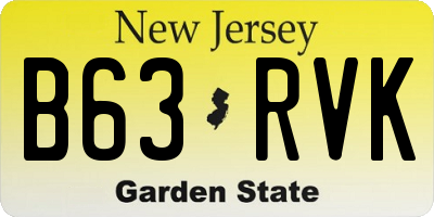 NJ license plate B63RVK